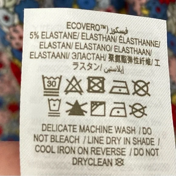 Boden V-Neck Jersey Dress Women’s Size 16 Riviera Blue Floral Stretch Knit Retro - Picture 12 of 12